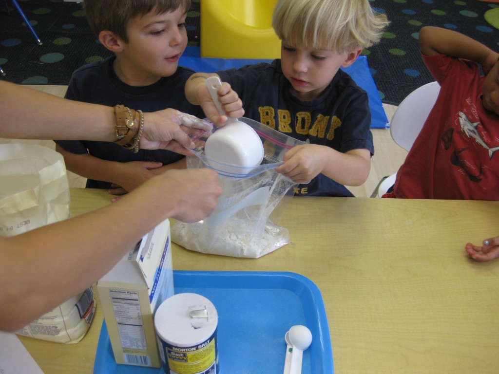 Pouring the ingredients in the bag